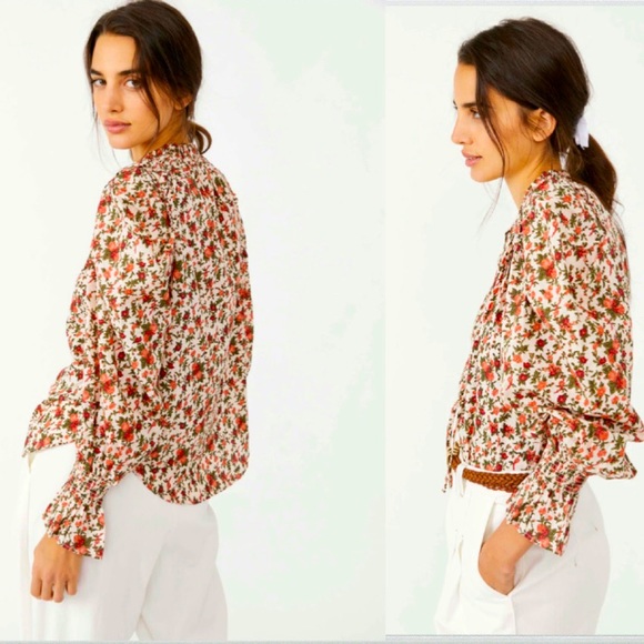 FREE PEOPLE Meant To Be Blouse NWT S Vintage Combo - Picture 3 of 9